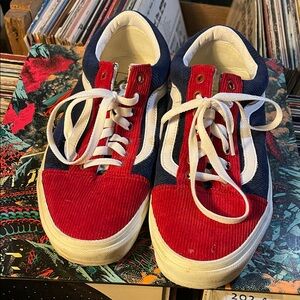 Vans Yellow red and Blue Corduroy Sneakers